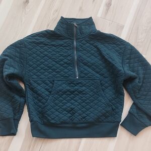DSG Quilted Pullover in Deep Green